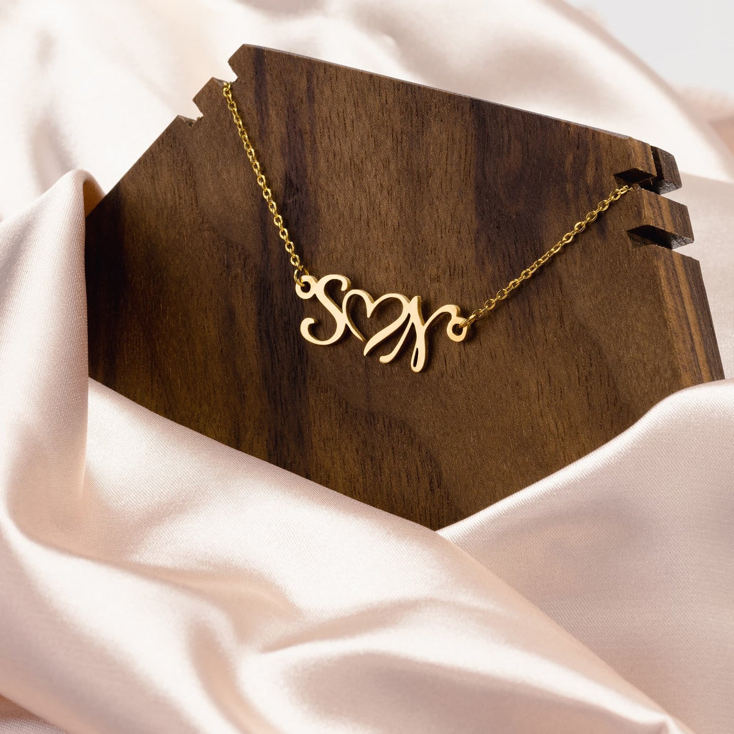 Custom Unique Initial Heart Necklace
