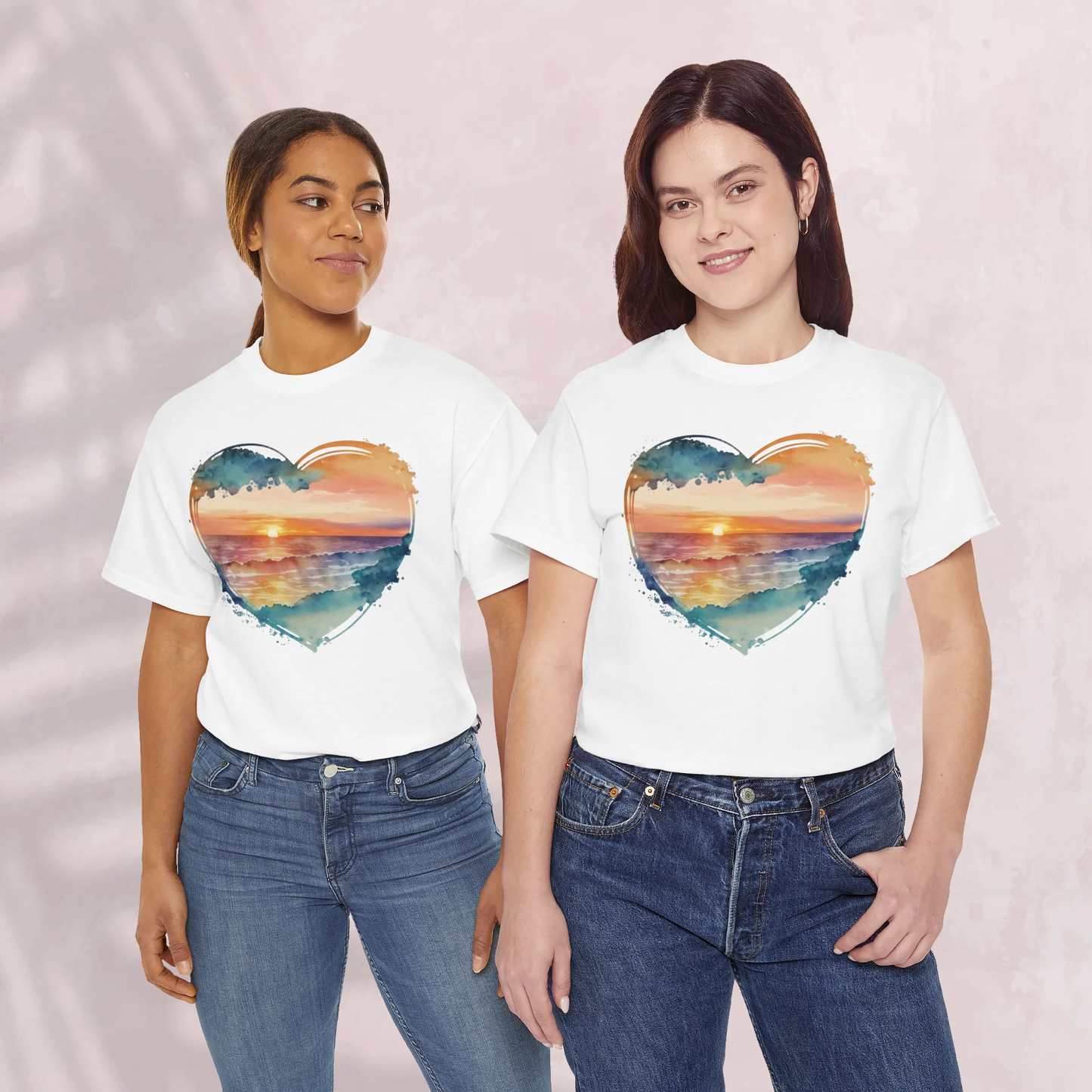 Sunset on the Beach Woman Heavy Cotton T-shirt