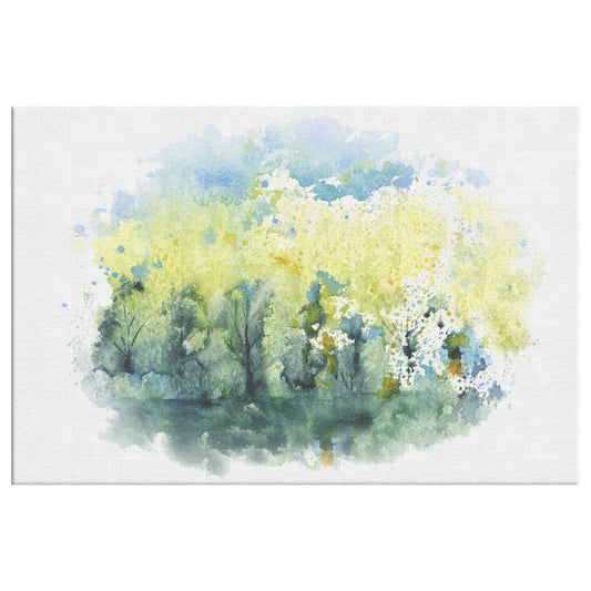 Early Autumn in a Birch Forest Canvas Wall Art
