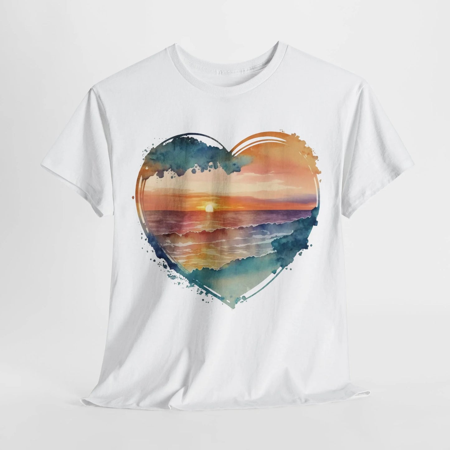 Sunset on the Beach Woman Heavy Cotton T-shirt