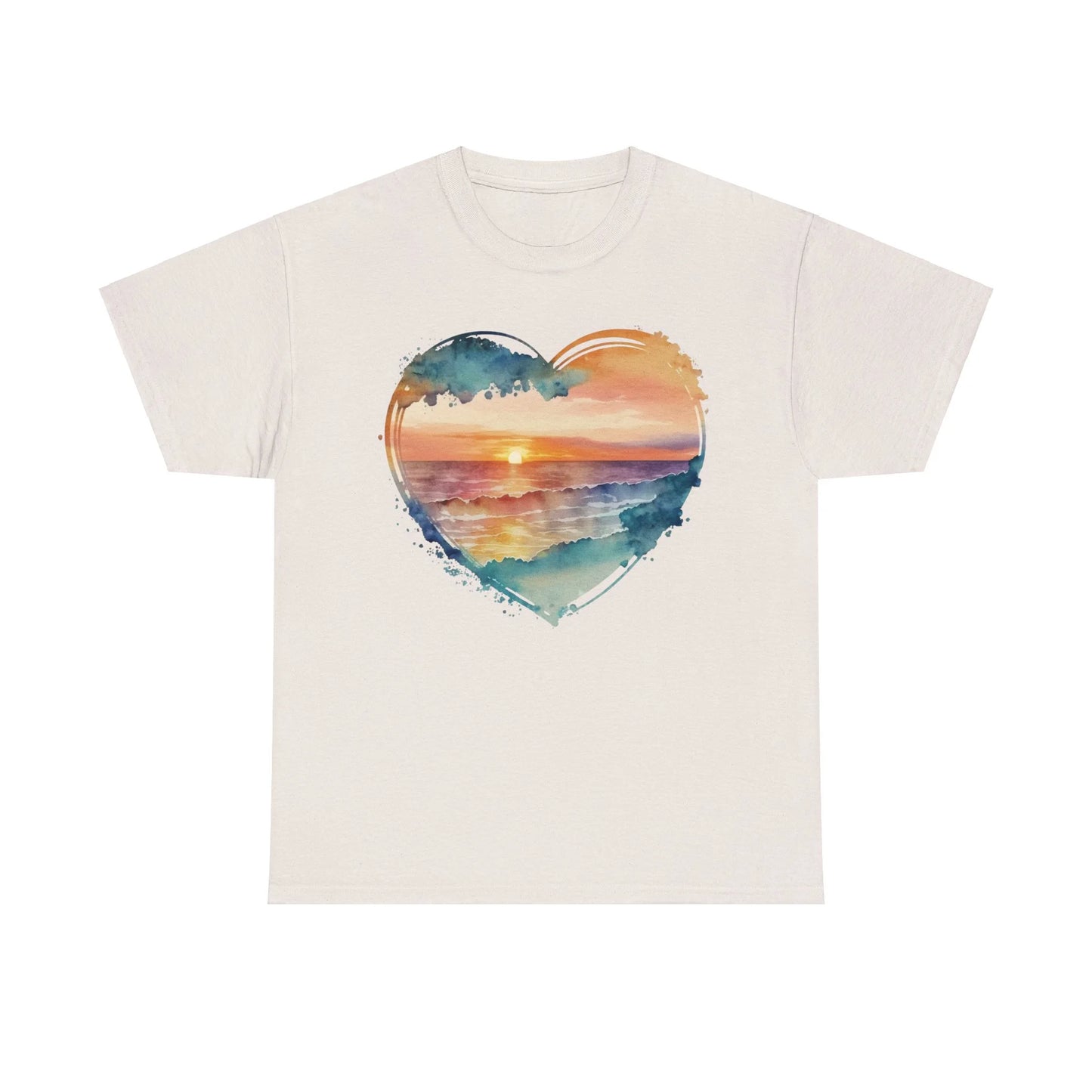 Sunset on the Beach Woman Heavy Cotton T-shirt