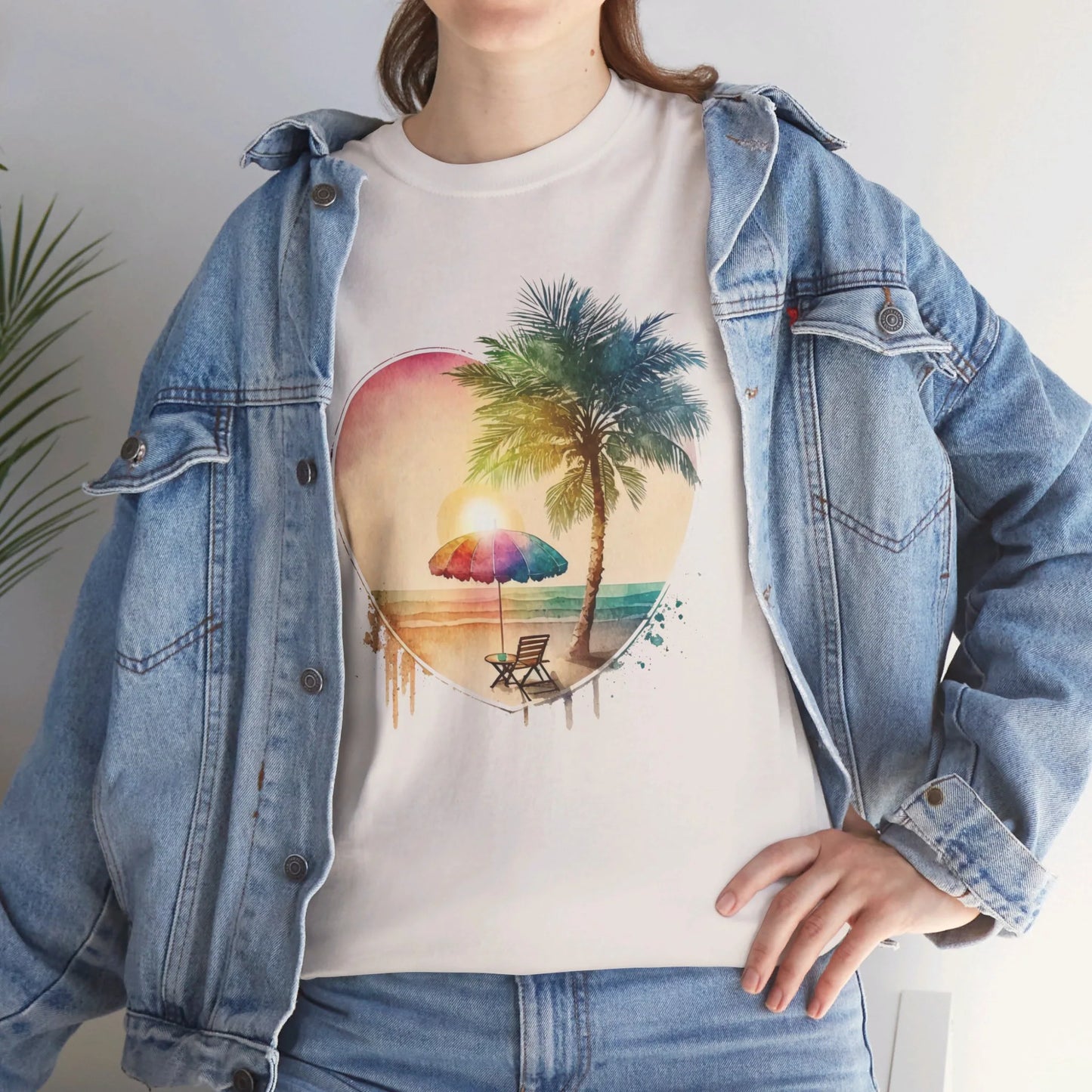 Desert Sunset Woman Heavy Cotton T-shirt