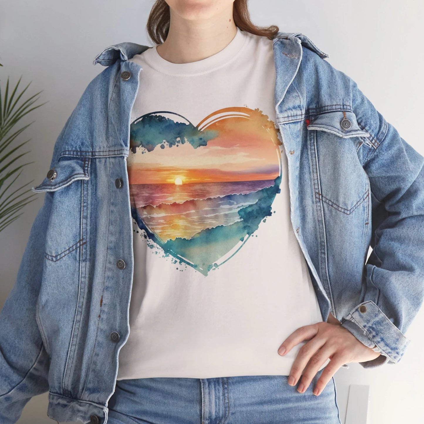 Sunset on the Beach Woman Heavy Cotton T-shirt