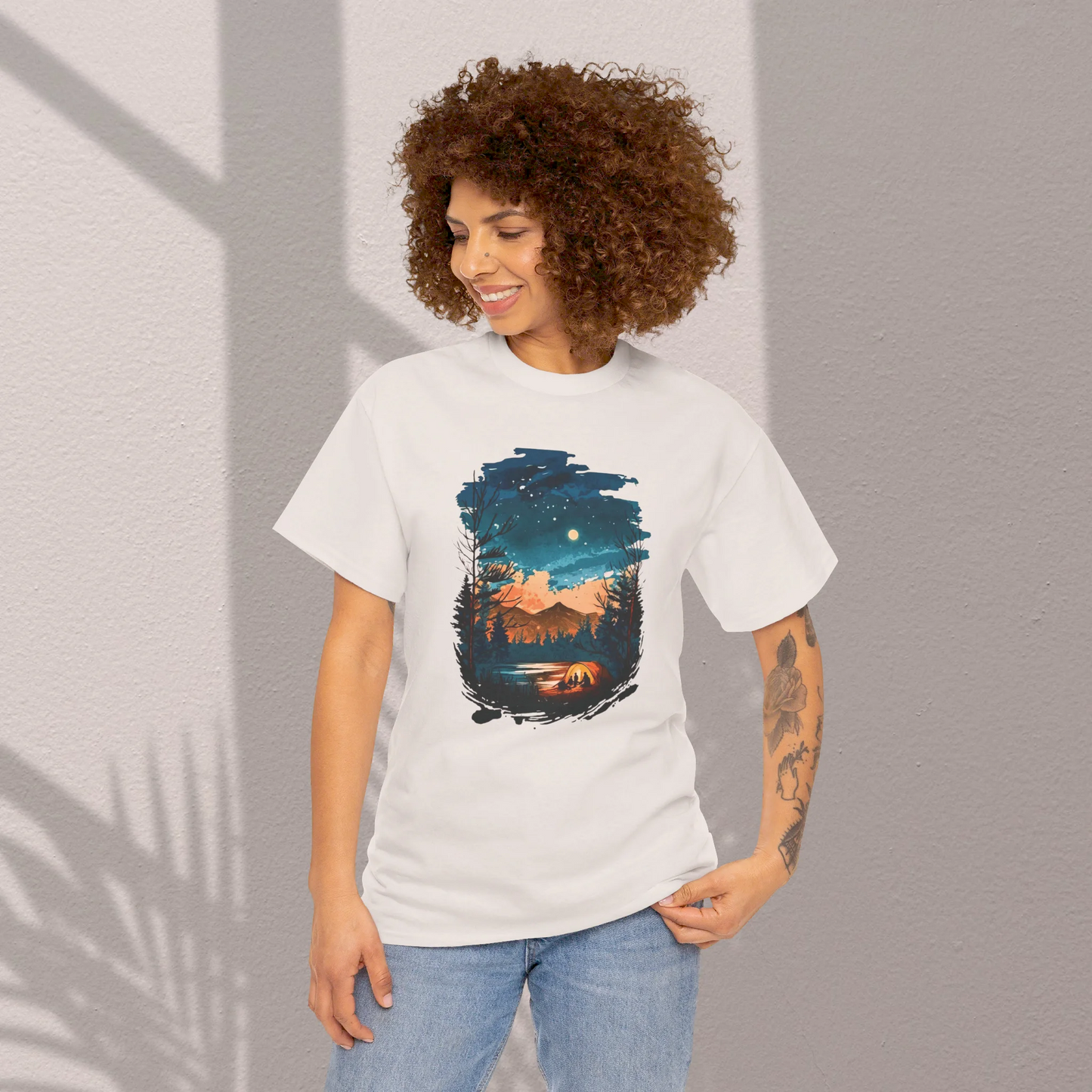 Lost in Nature's Embrace Woman Heavy Cotton T-shirt