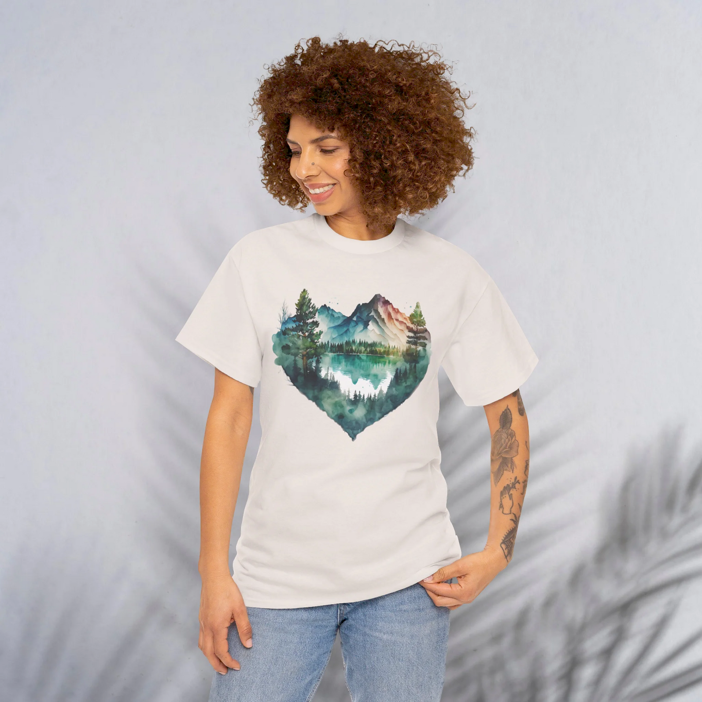 Falling in Love with the Forest Woman Heavy Cotton T-shirt