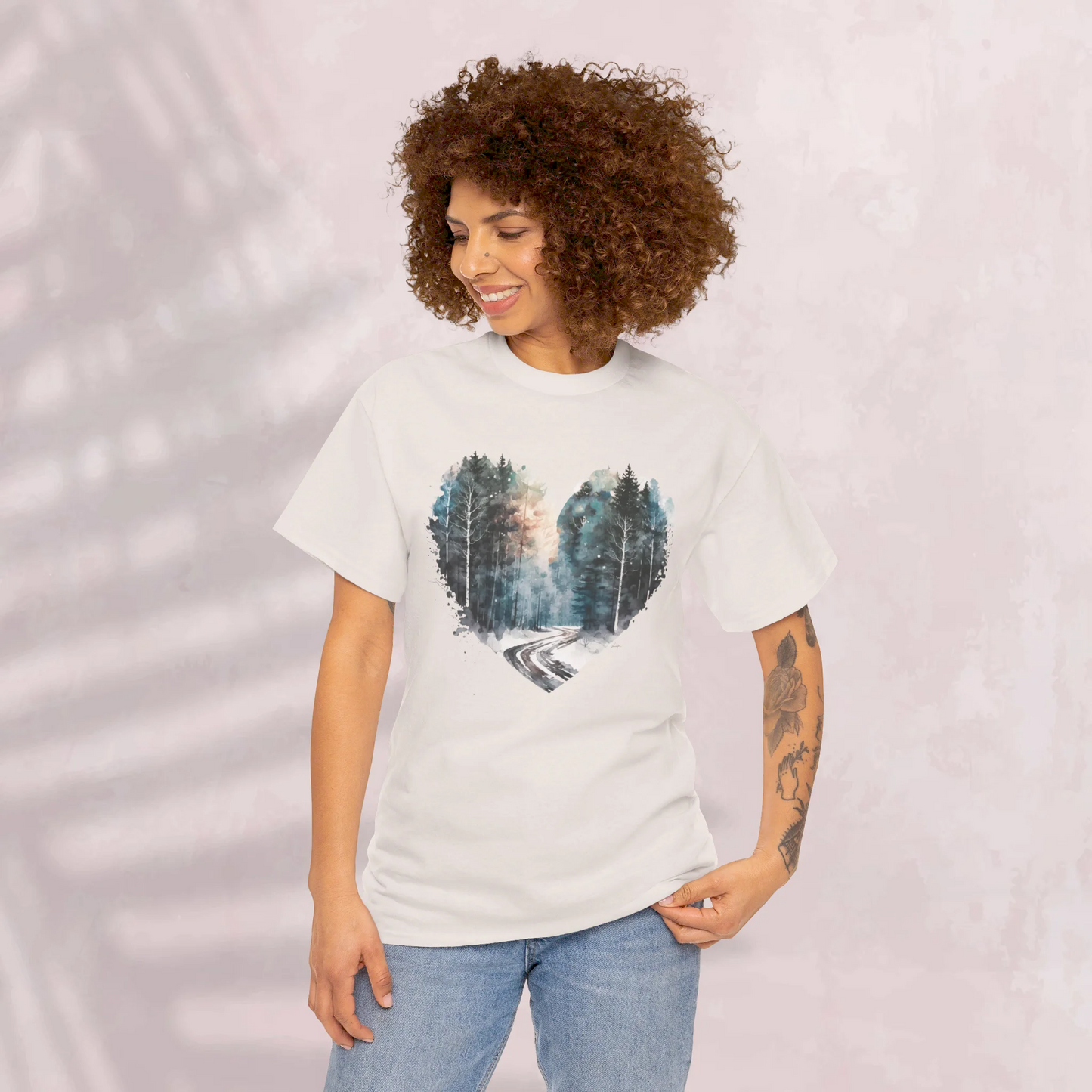 Mystic Woodland Woman Heavy Cotton T-shirt