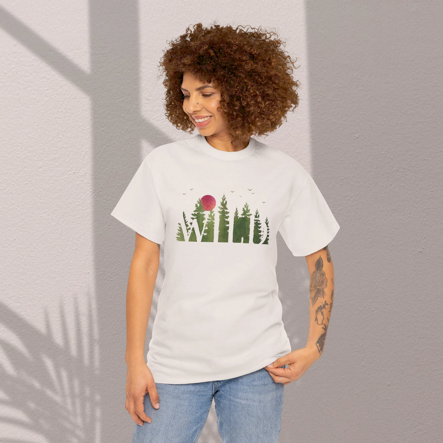 Wild Soul in Green Shades Woman Heavy Cotton T-shirt