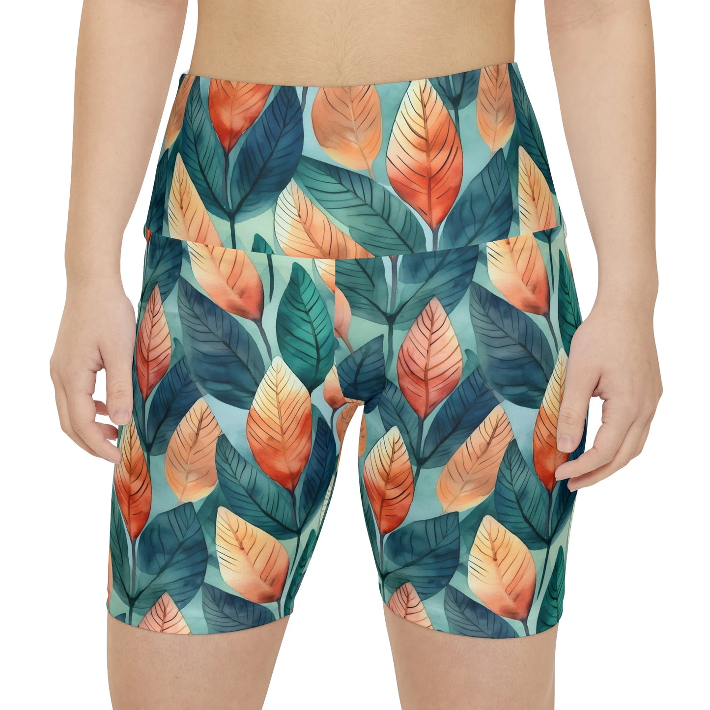 Leafy Minimalism Biker Shorts