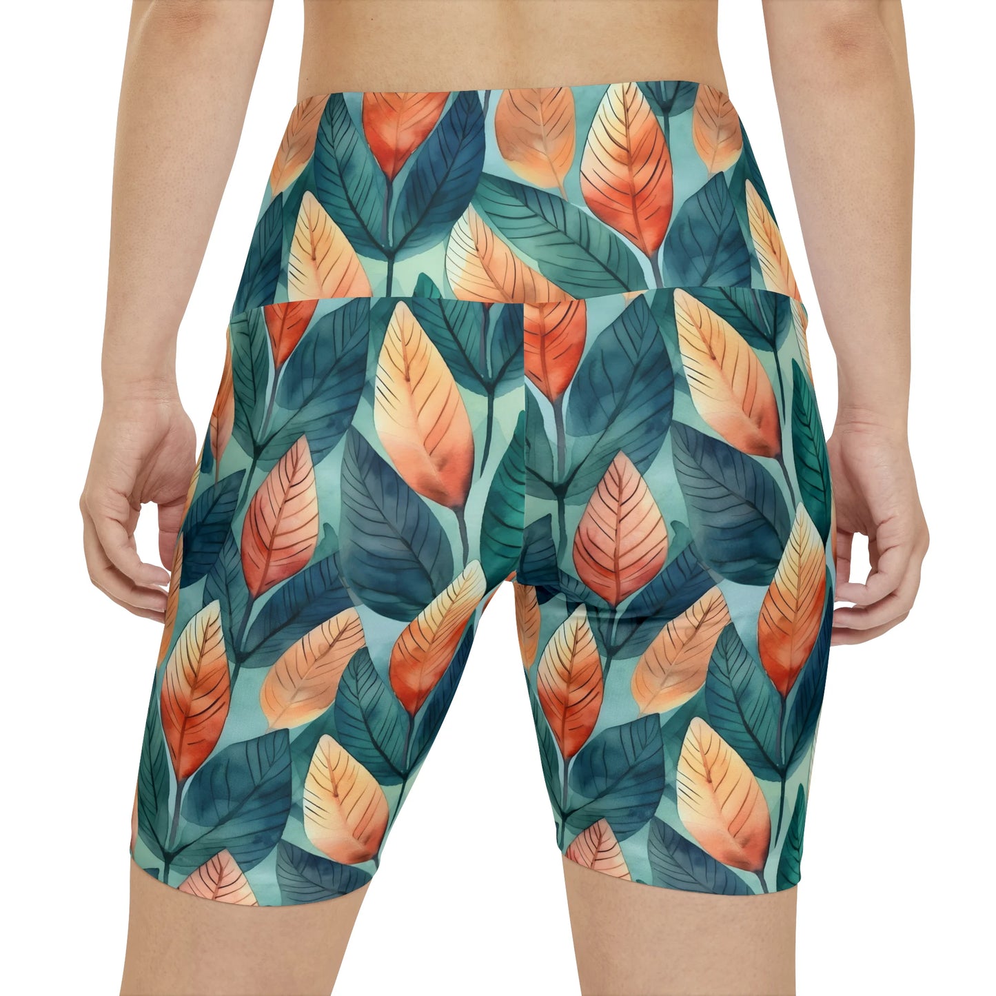 Leafy Minimalism Biker Shorts