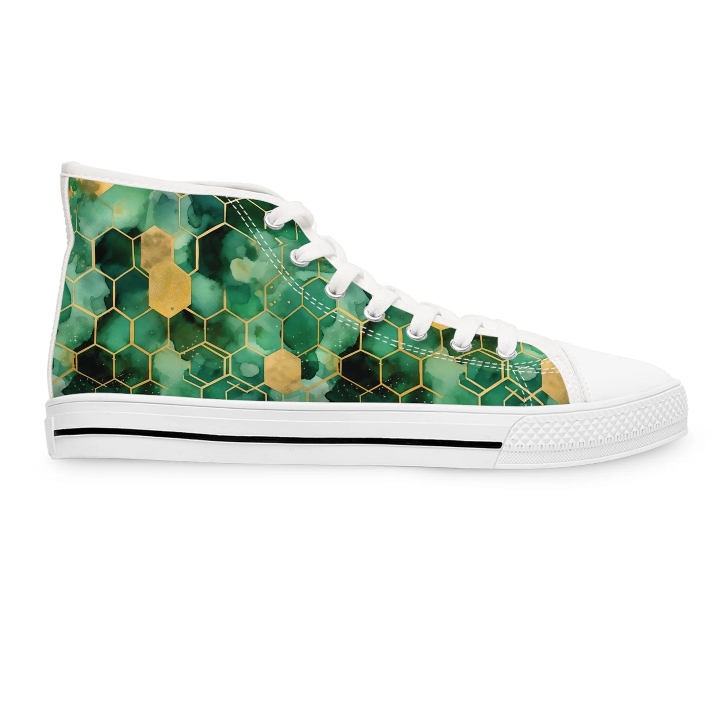 Abstract Verdant Elegance High Top Sneakers