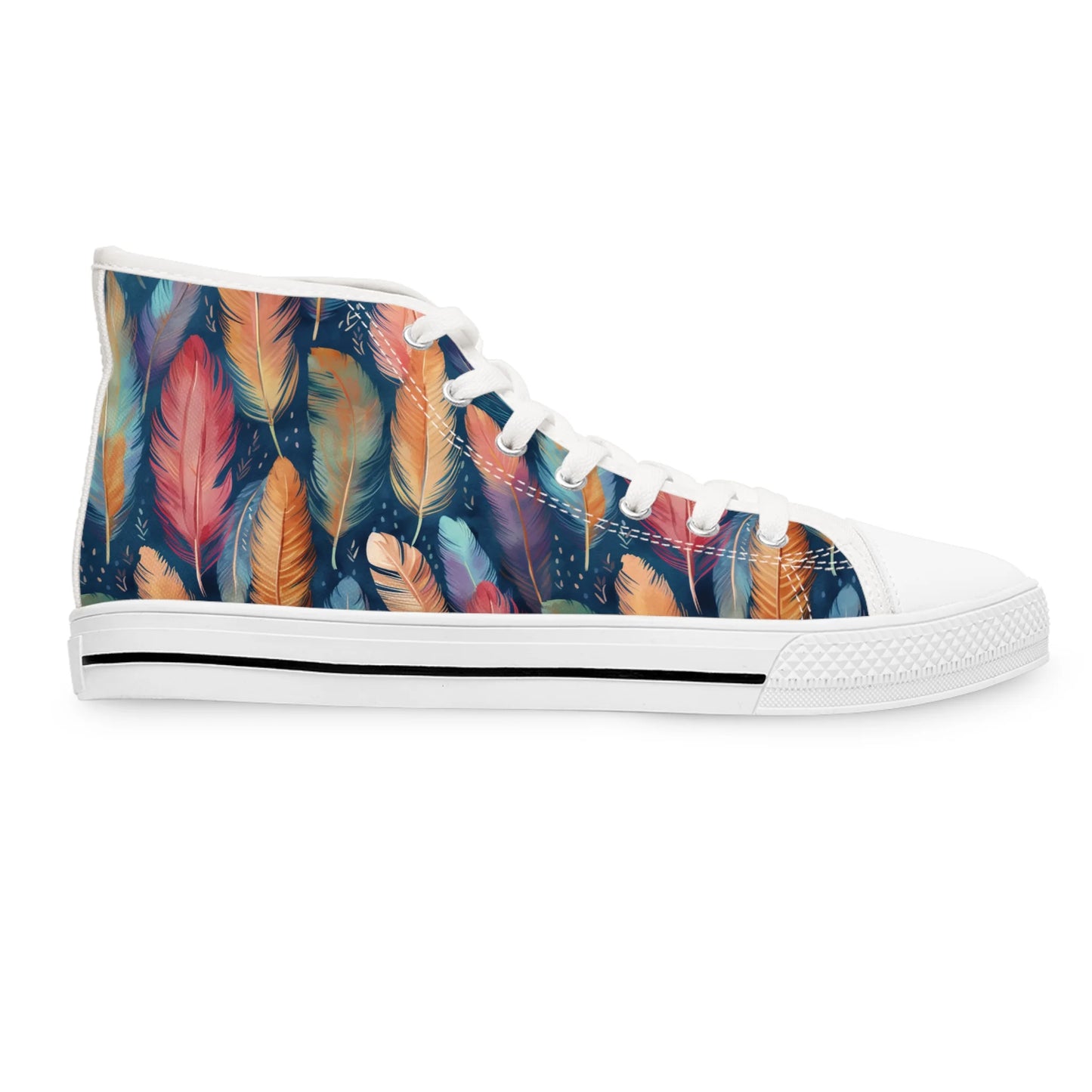 Dance of Wild Birds' Feathers High Top Sneakers