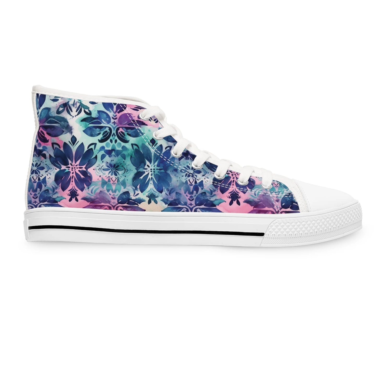 Blue Floral Boho Dream High Top Sneakers