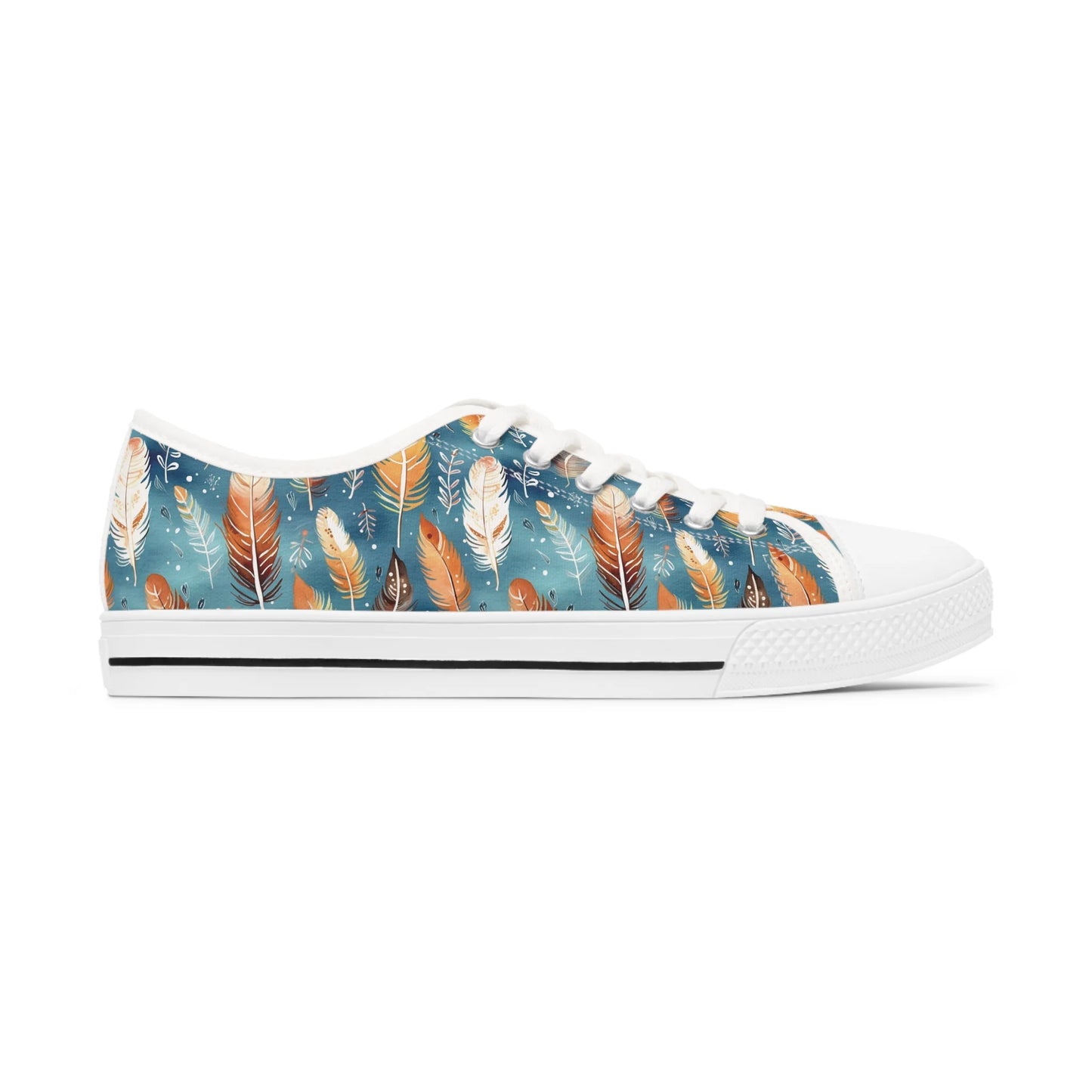 Blue & Orange Feather’s Tale Low Top Sneakers