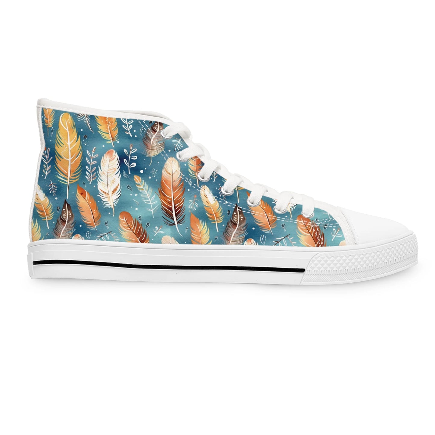 Blue & Orange Feather's Tale High Top Sneakers