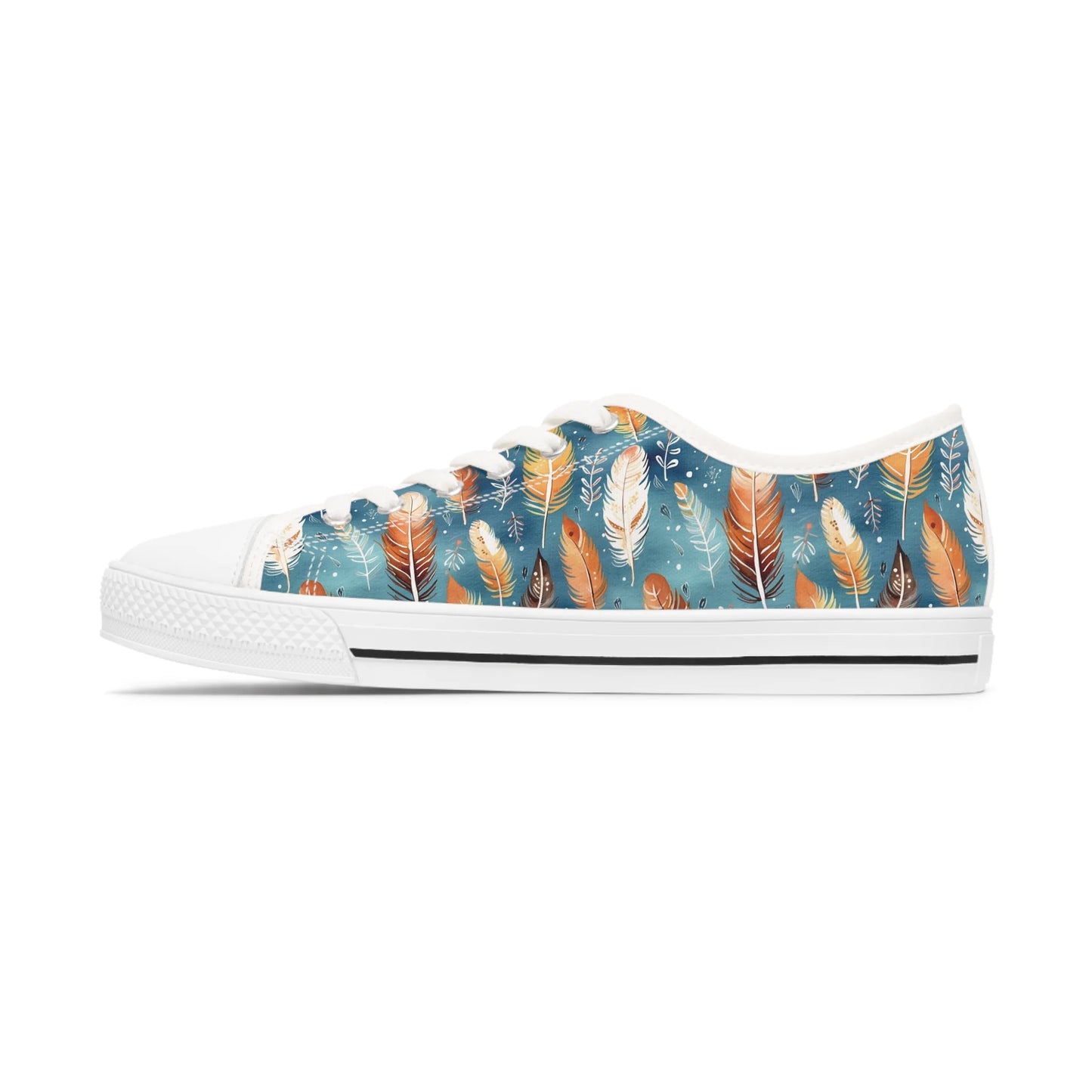 Blue & Orange Feather’s Tale Low Top Sneakers