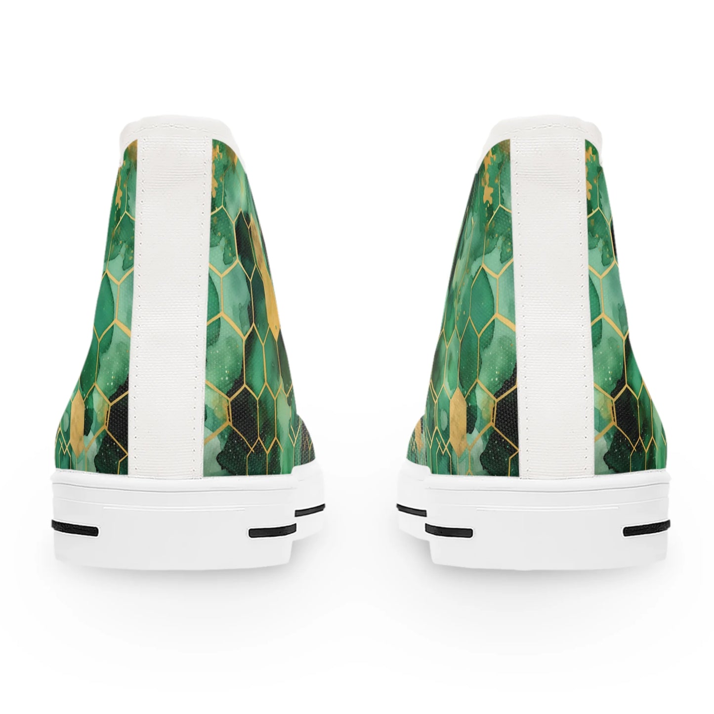 Abstract Verdant Elegance High Top Sneakers