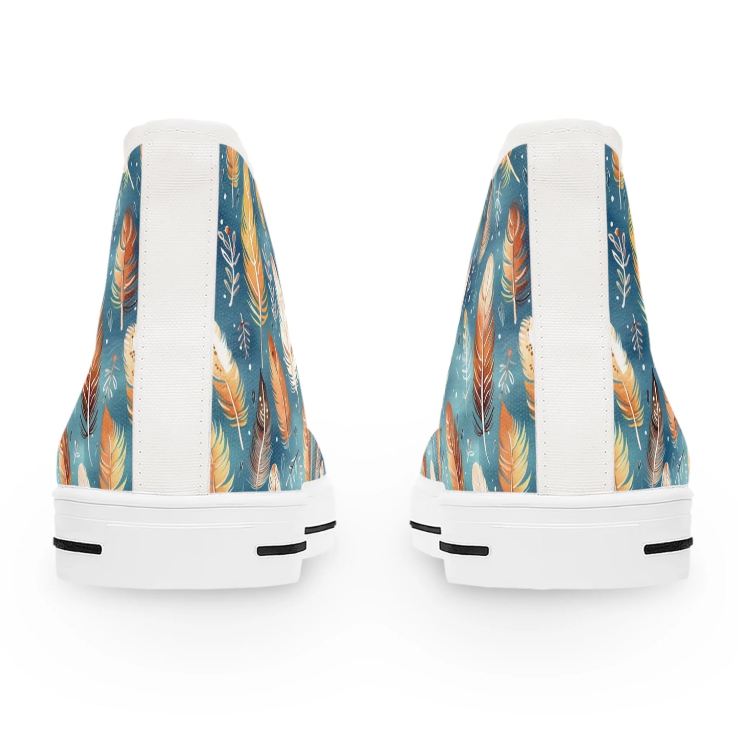 Blue & Orange Feather's Tale High Top Sneakers