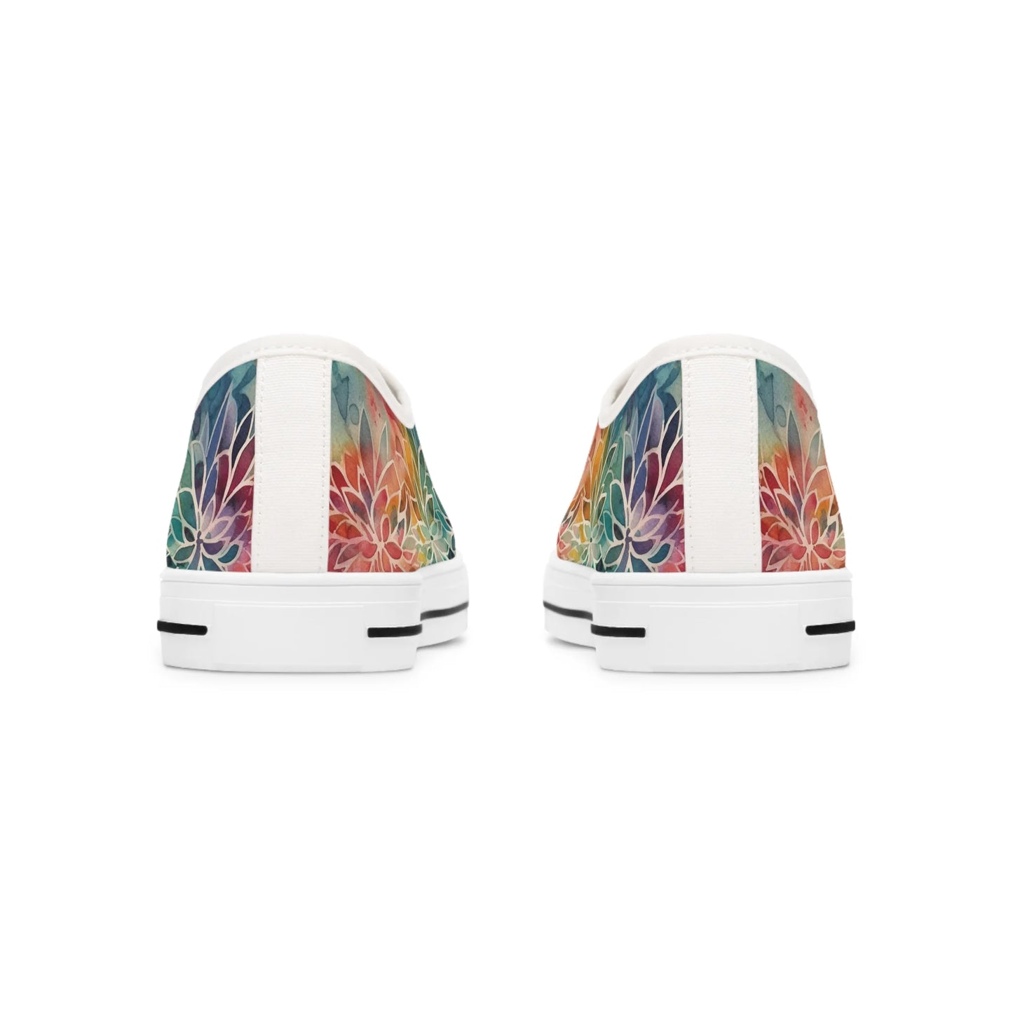 Colorful Summer Floral Abstraction Low Top Sneakers