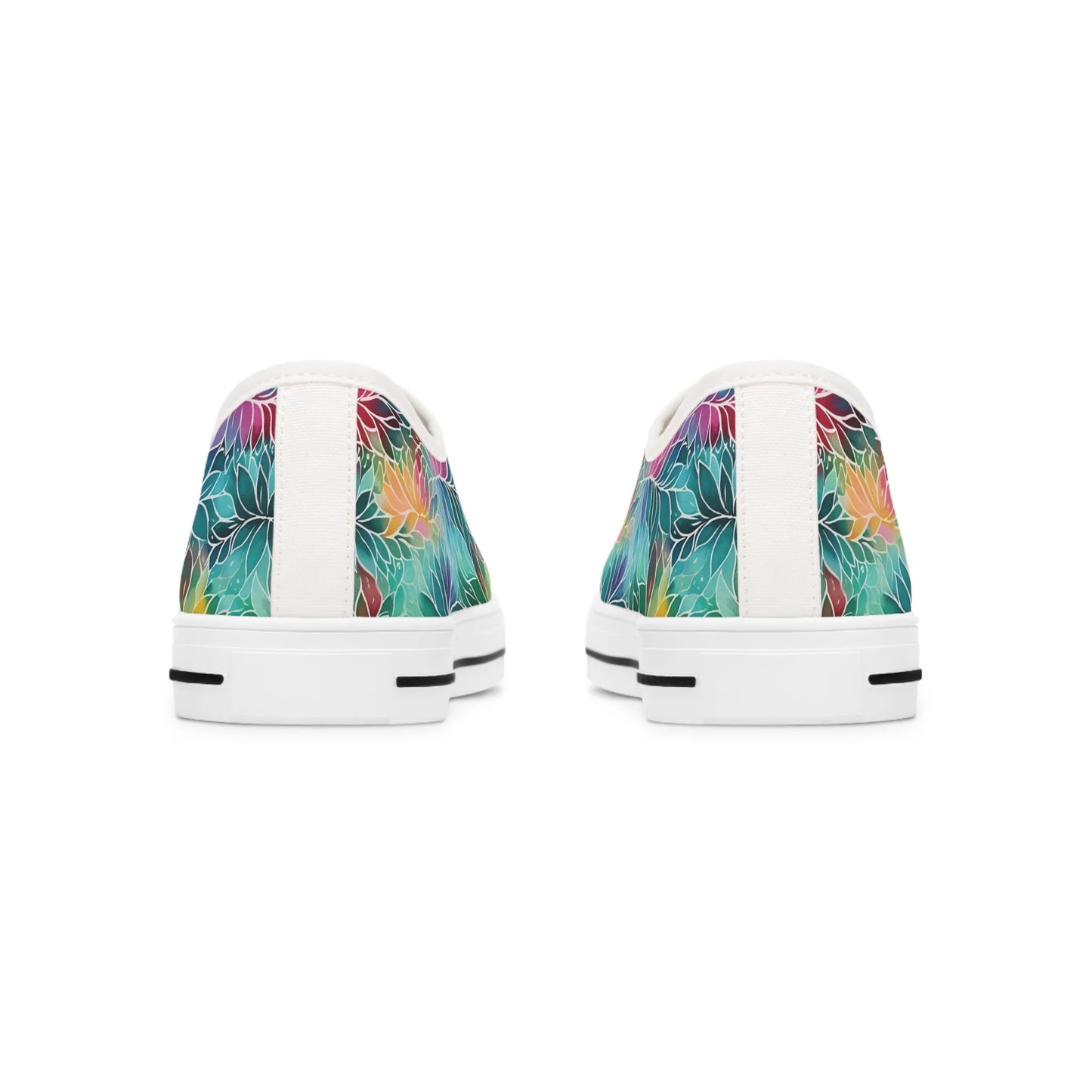 Rainbow Boho Flowers Low Top Sneakers