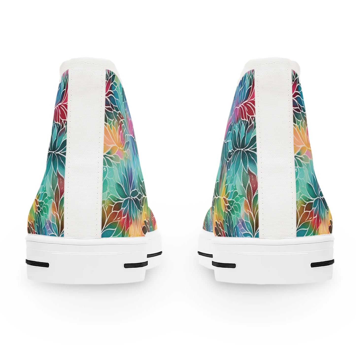 Rainbow Boho Flowers High Top Sneakers