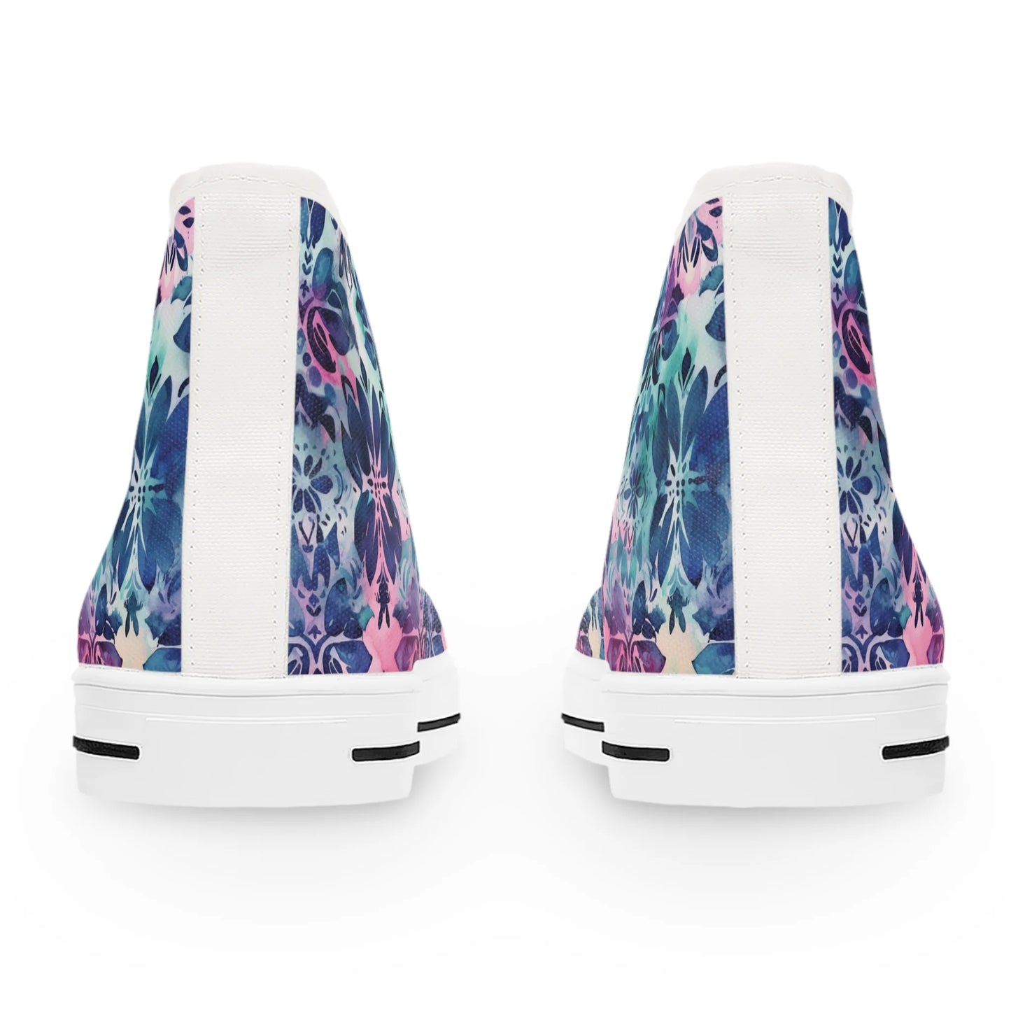 Blue Floral Boho Dream High Top Sneakers