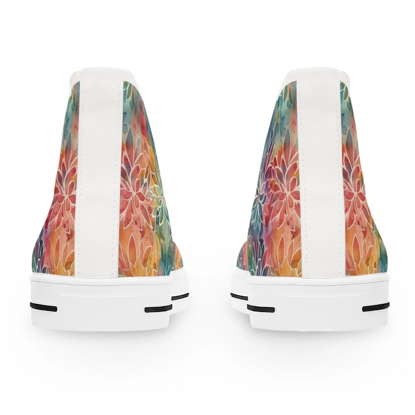 Colorful Summer Floral Abstraction High Top Sneakers