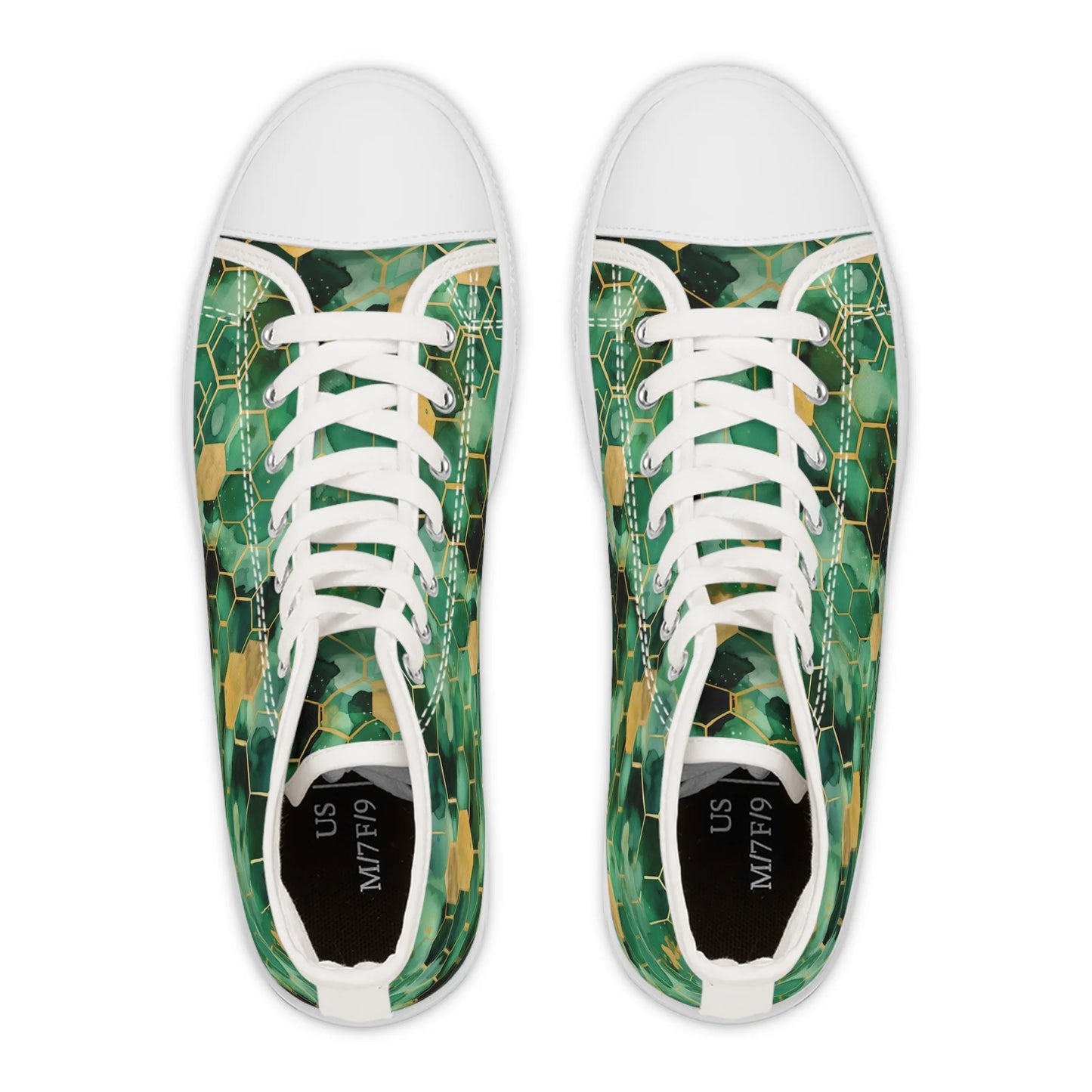 Abstract Verdant Elegance High Top Sneakers