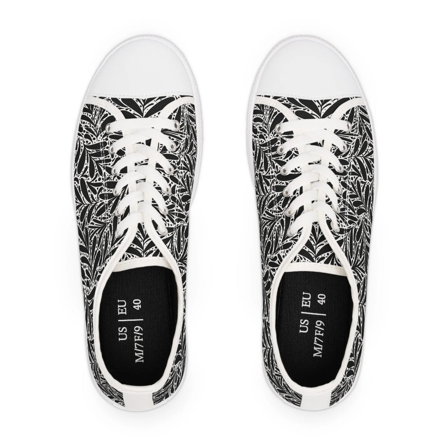 Black Leafy Luxury Low Top Sneakers