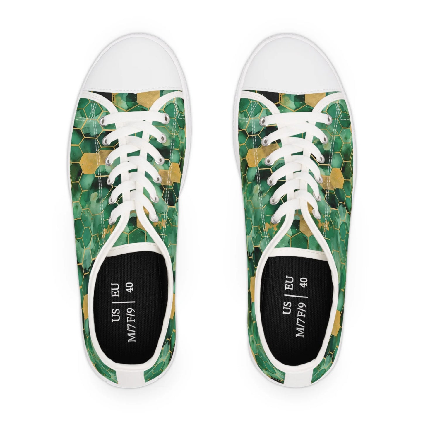 Abstract Verdant Elegance Low Top Sneakers