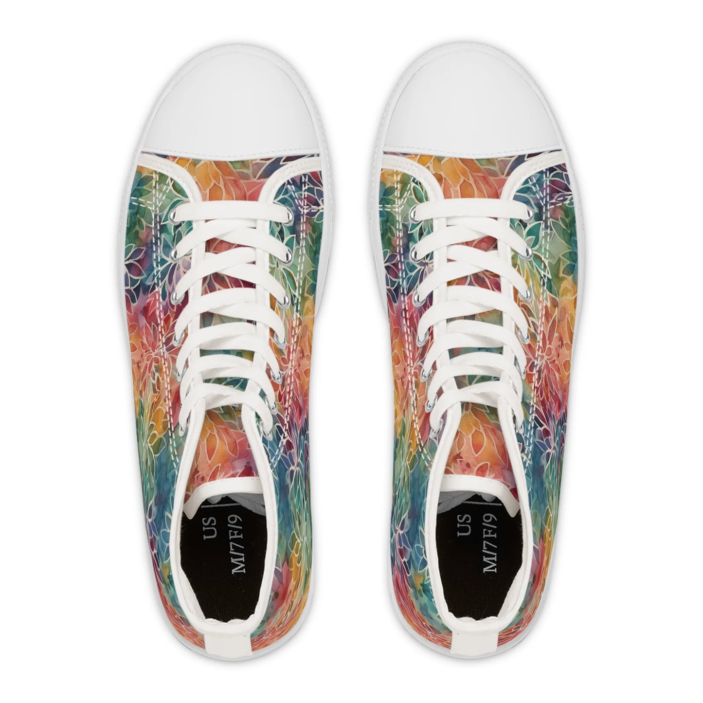 Colorful Summer Floral Abstraction High Top Sneakers