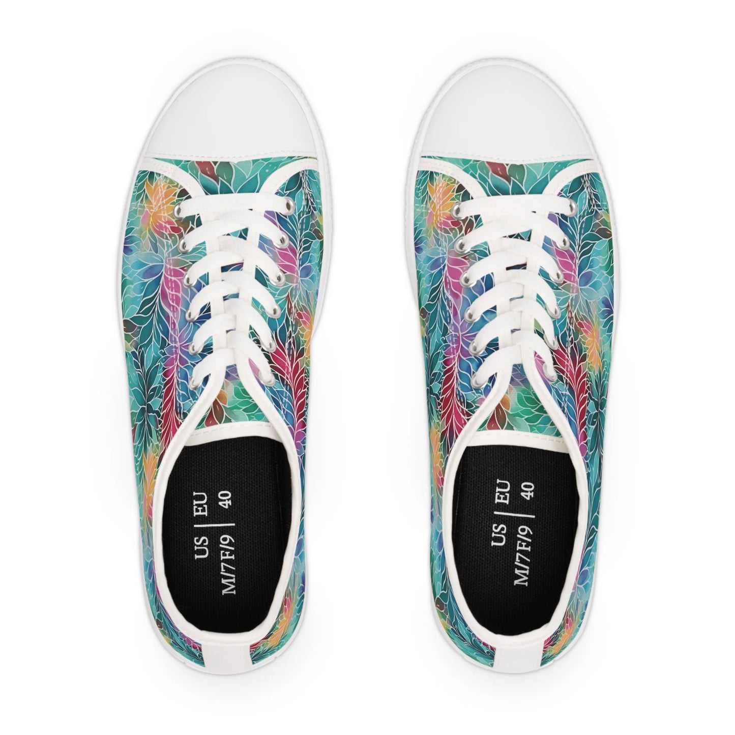 Rainbow Boho Flowers Low Top Sneakers