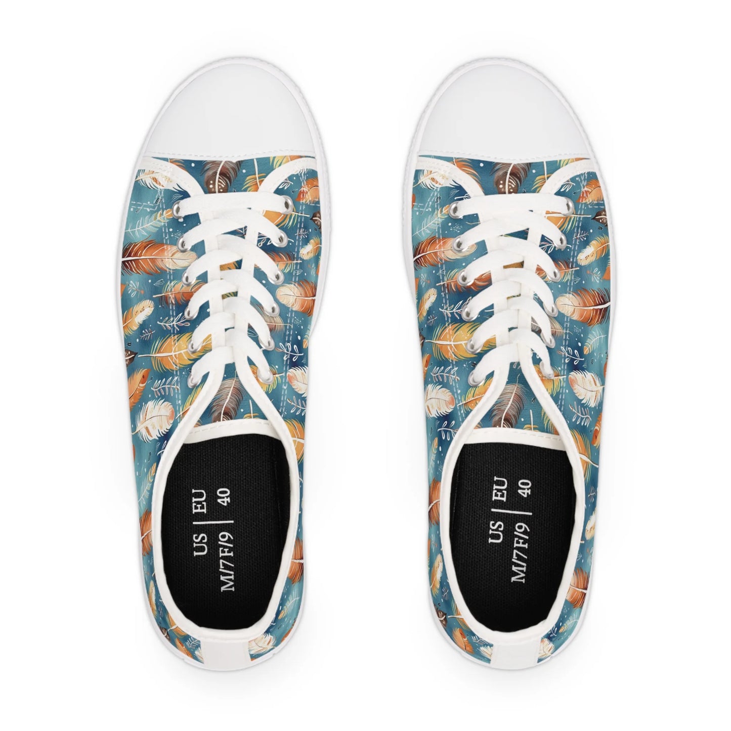 Blue & Orange Feather’s Tale Low Top Sneakers