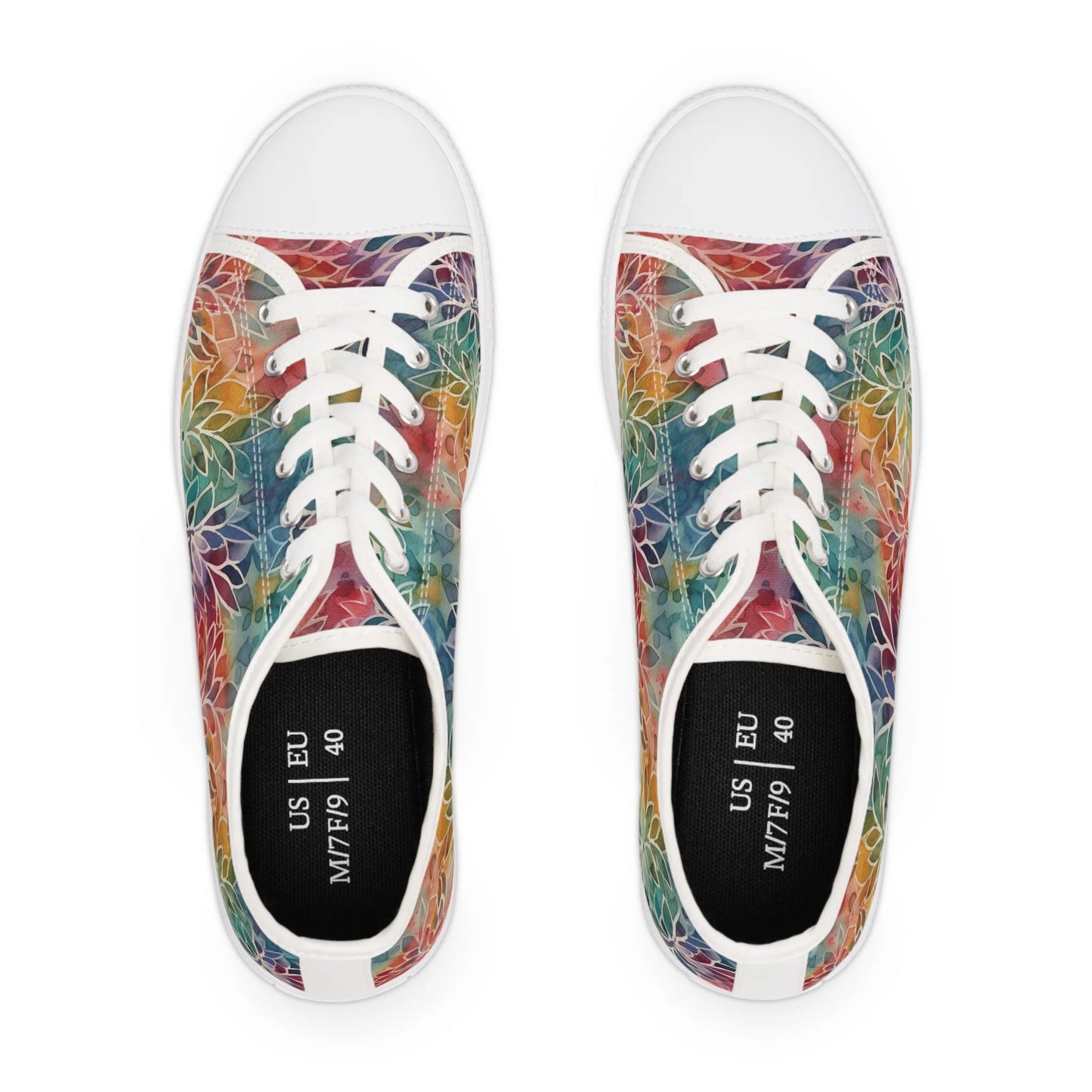 Colorful Summer Floral Abstraction Low Top Sneakers