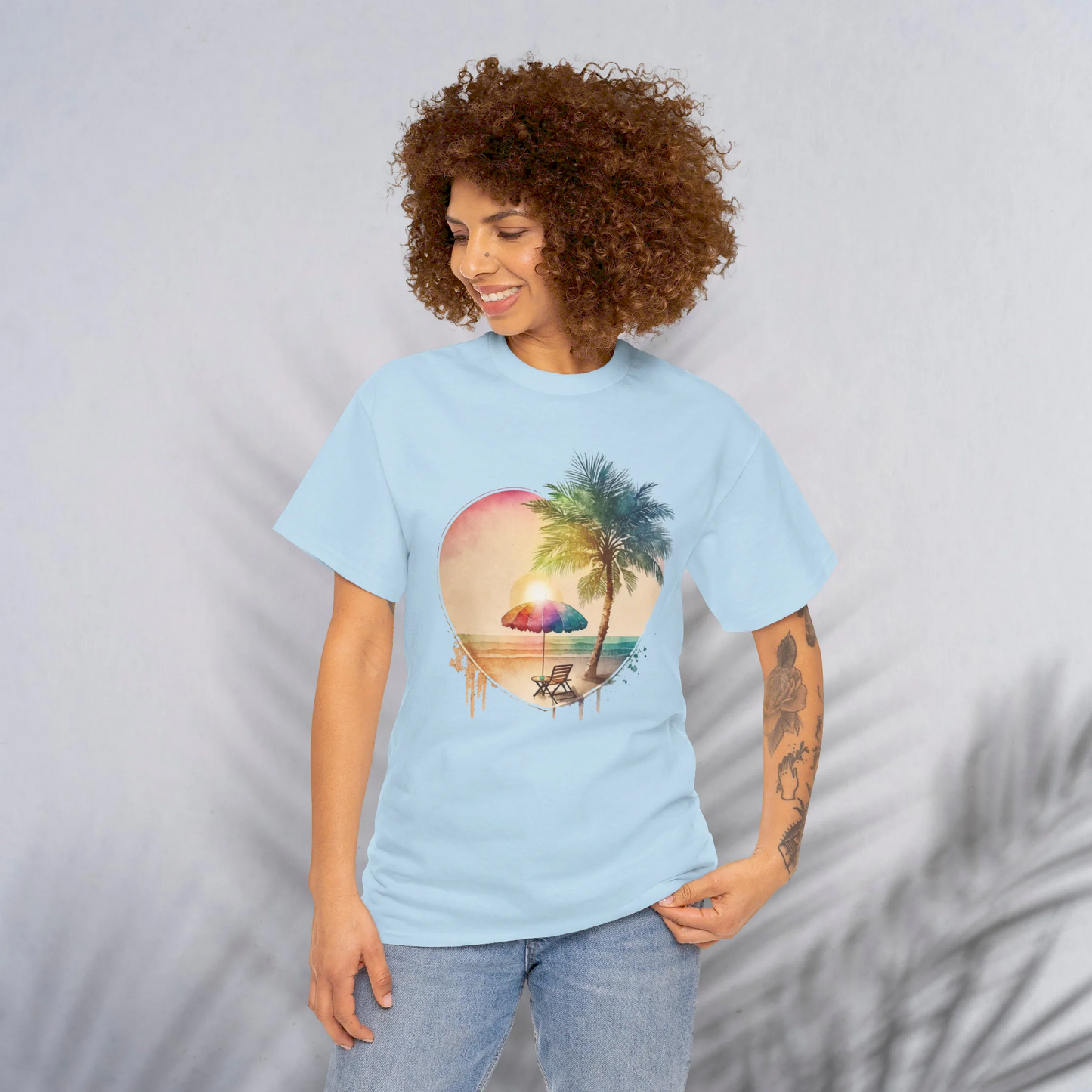 Desert Sunset Woman Heavy Cotton T-shirt