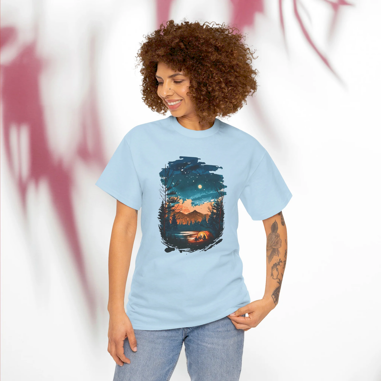 Lost in Nature's Embrace Woman Heavy Cotton T-shirt