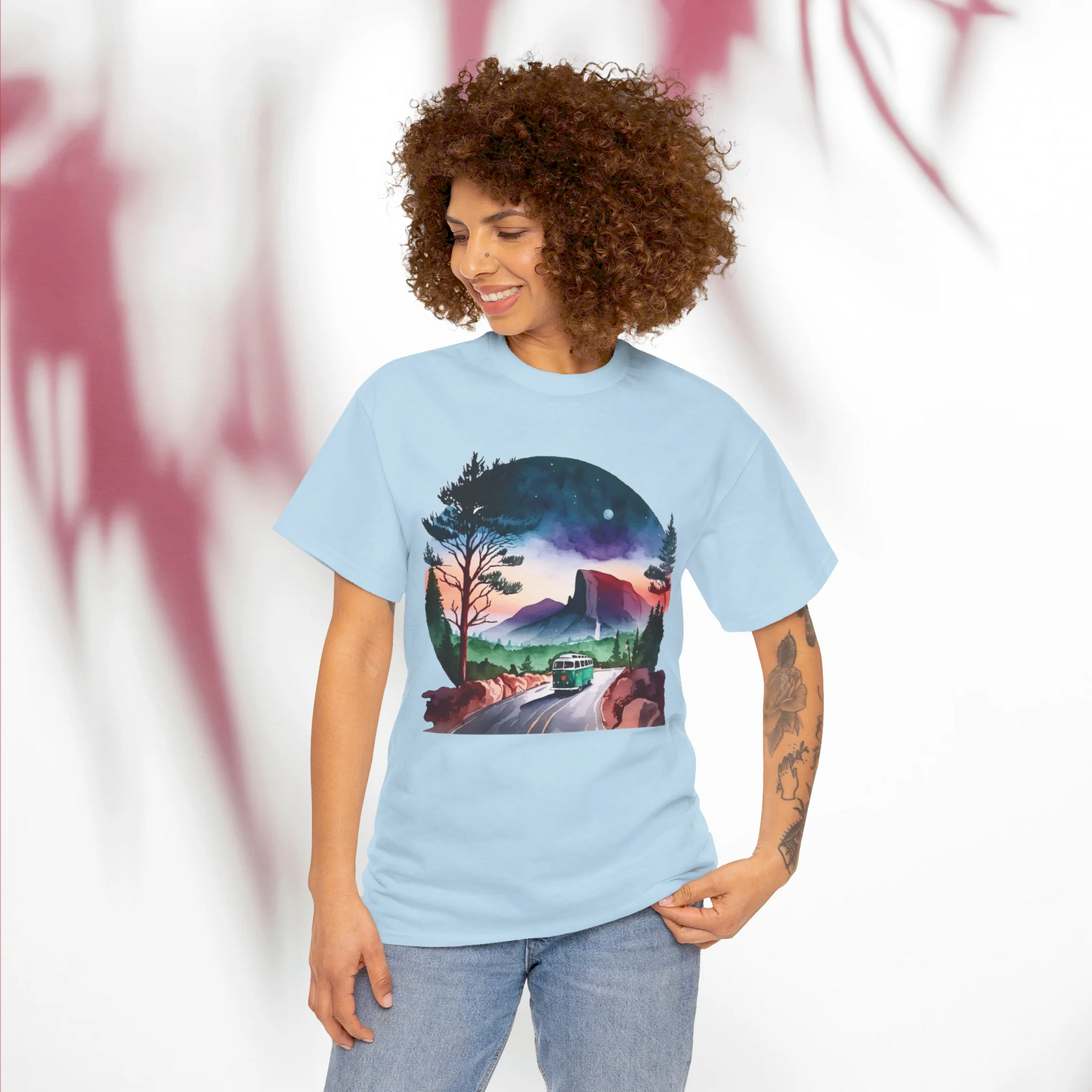 Misty Morning Trails Woman Heavy Cotton T-shirt