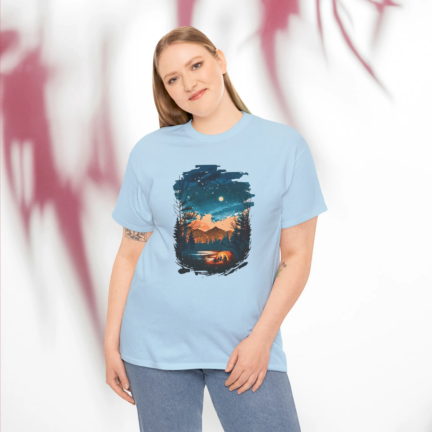 Lost in Nature's Embrace Woman Heavy Cotton T-shirt