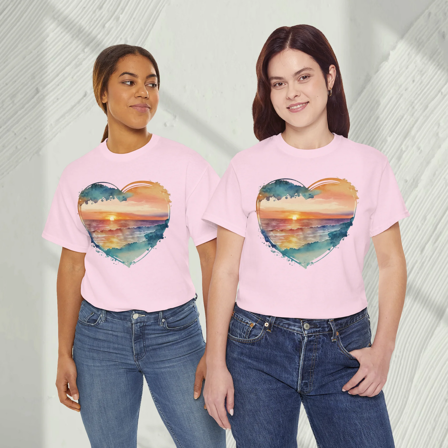 Sunset on the Beach Woman Heavy Cotton T-shirt