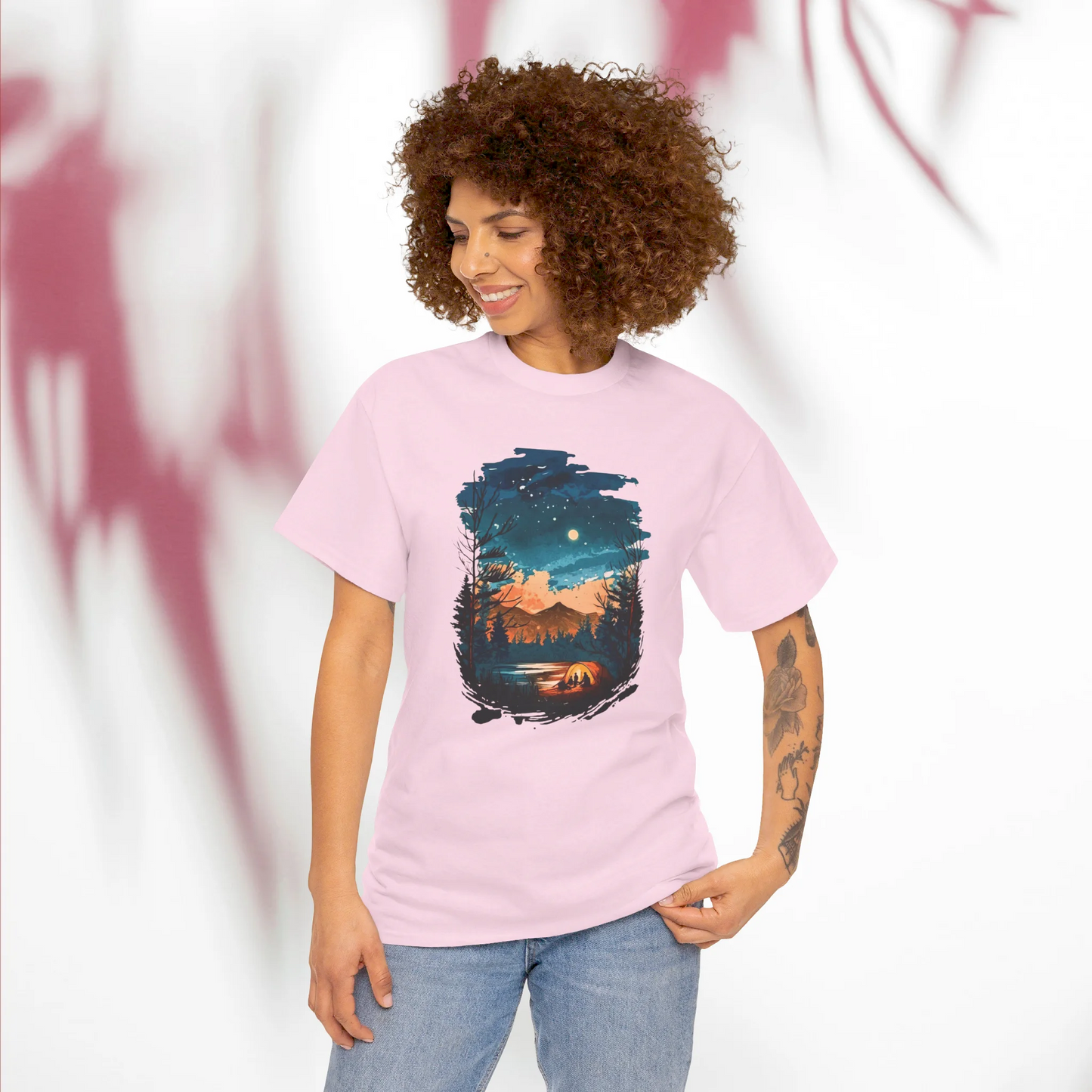 Lost in Nature's Embrace Woman Heavy Cotton T-shirt