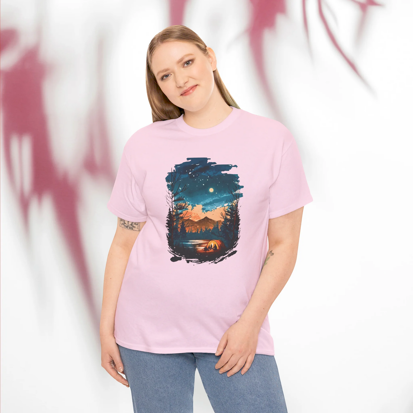 Lost in Nature's Embrace Woman Heavy Cotton T-shirt