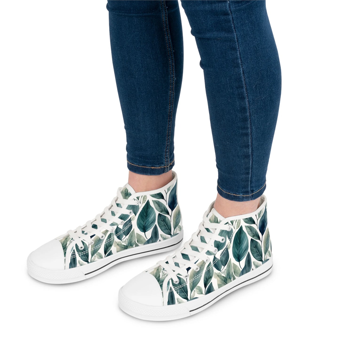 Sleek Foliage High Top Sneakers