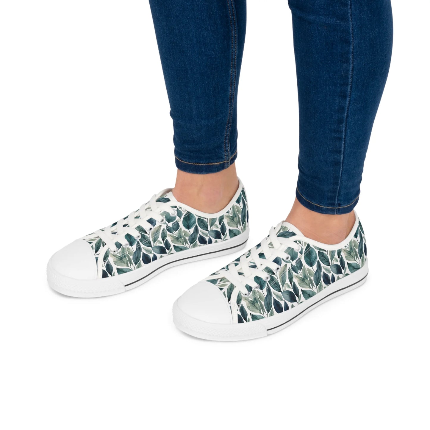 Sleek Foliage Low Top Sneakers