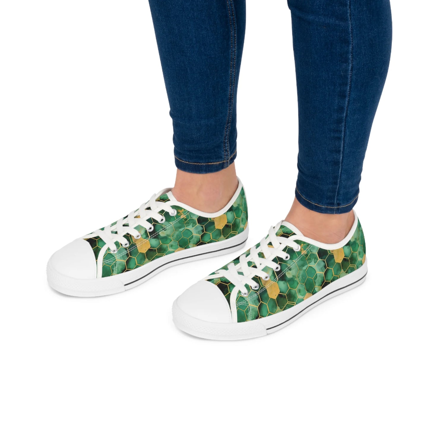 Abstract Verdant Elegance Low Top Sneakers