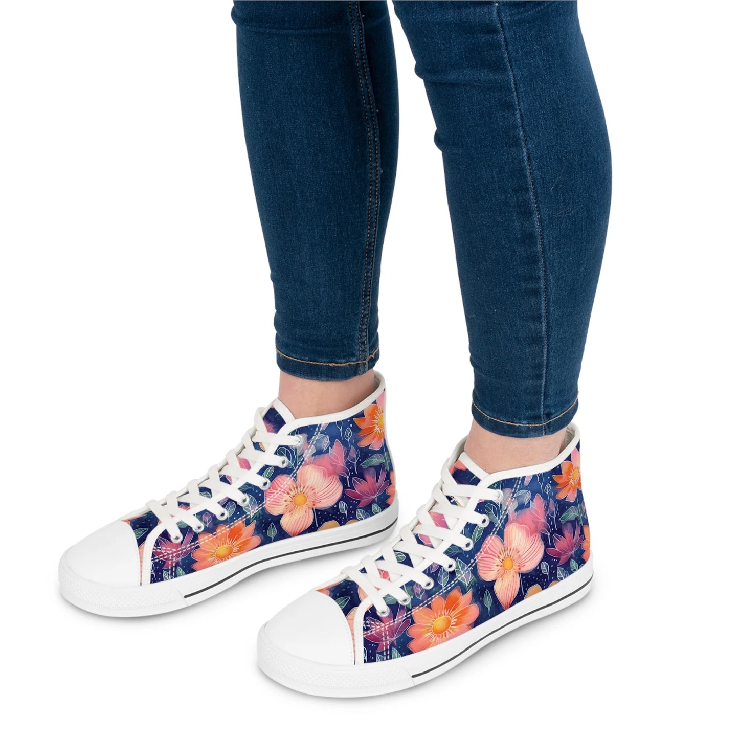 Vintage Floral Bliss High Top Sneakers