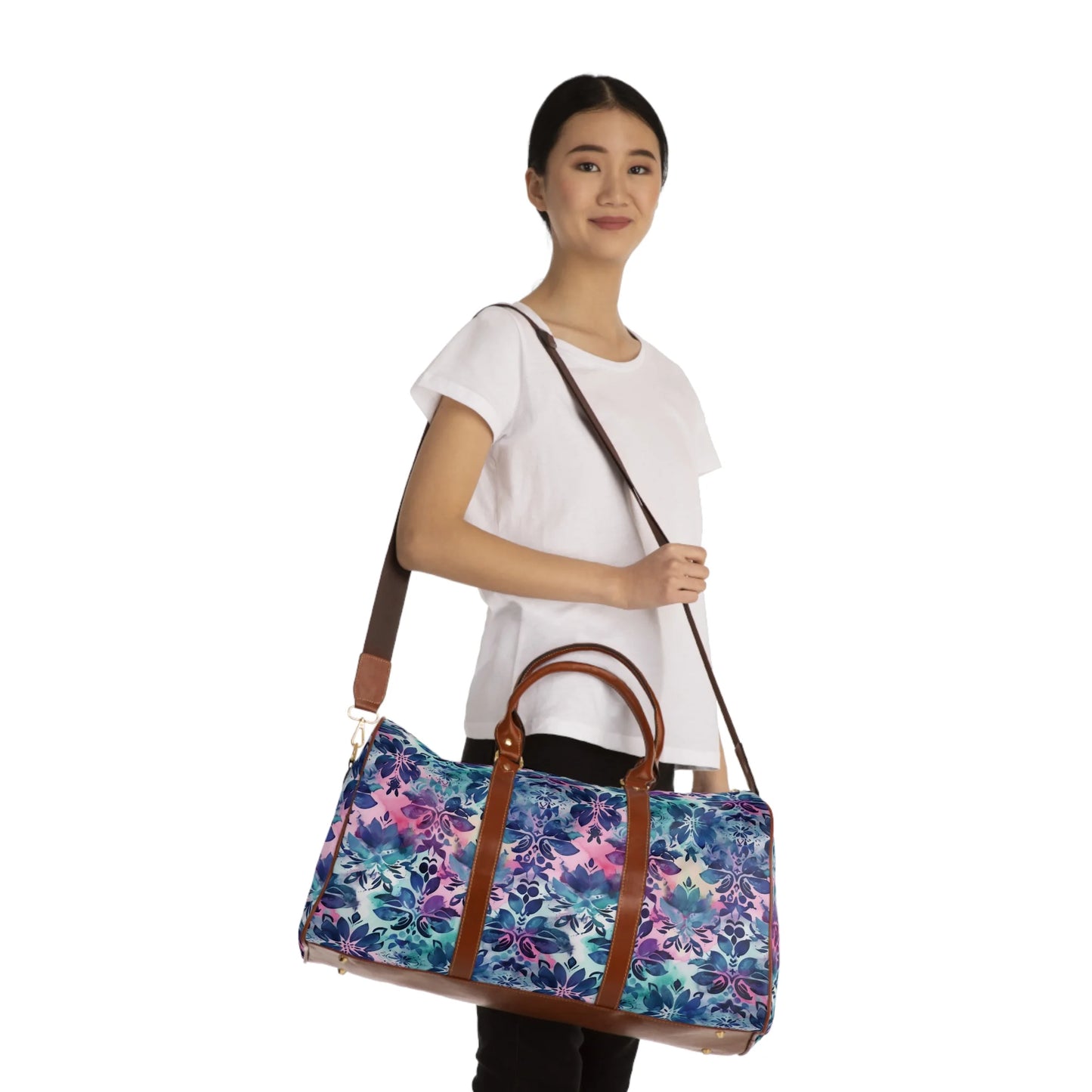 Blue Floral Boho Dream Travel Bag