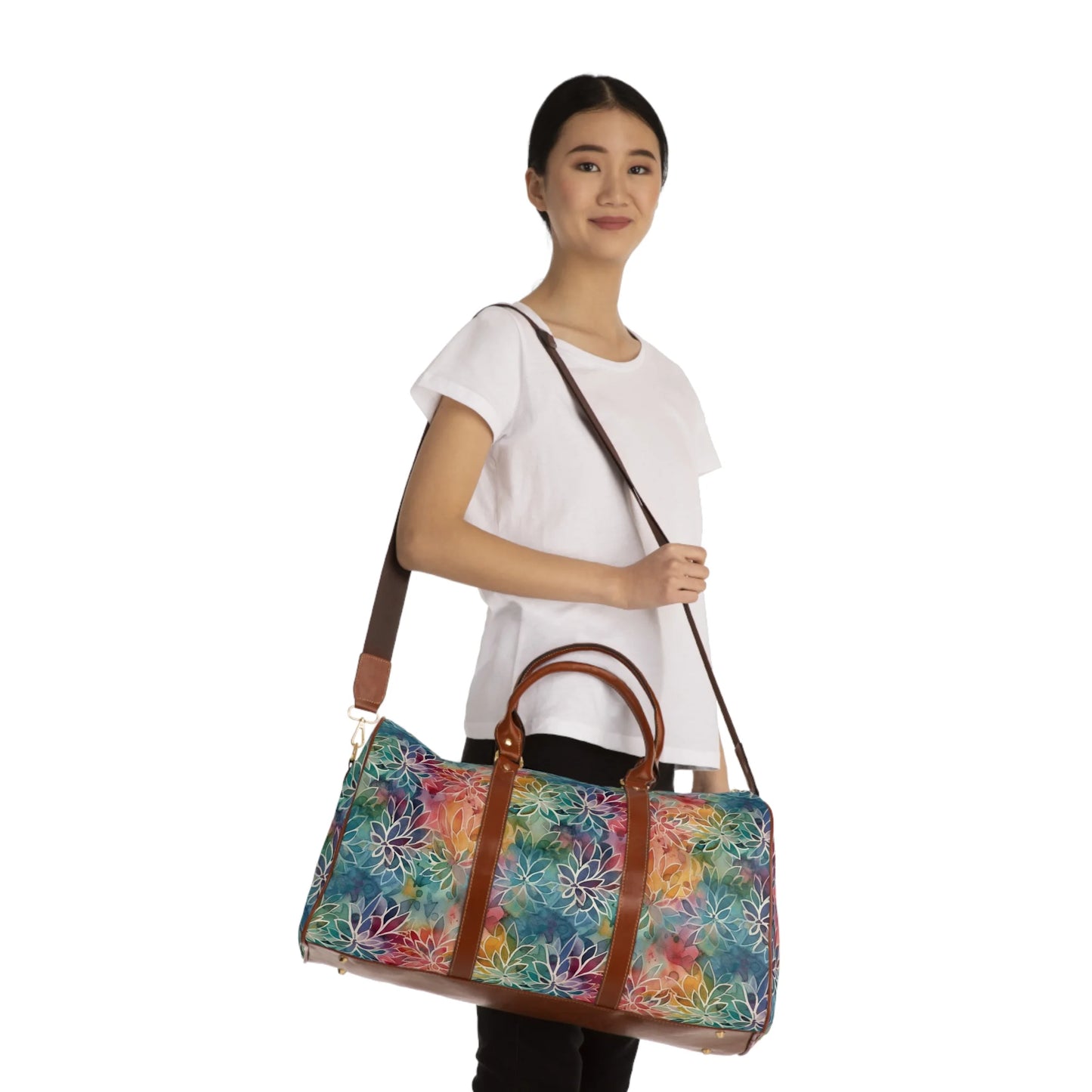 Colorful Summer Floral Abstraction Travel Bag