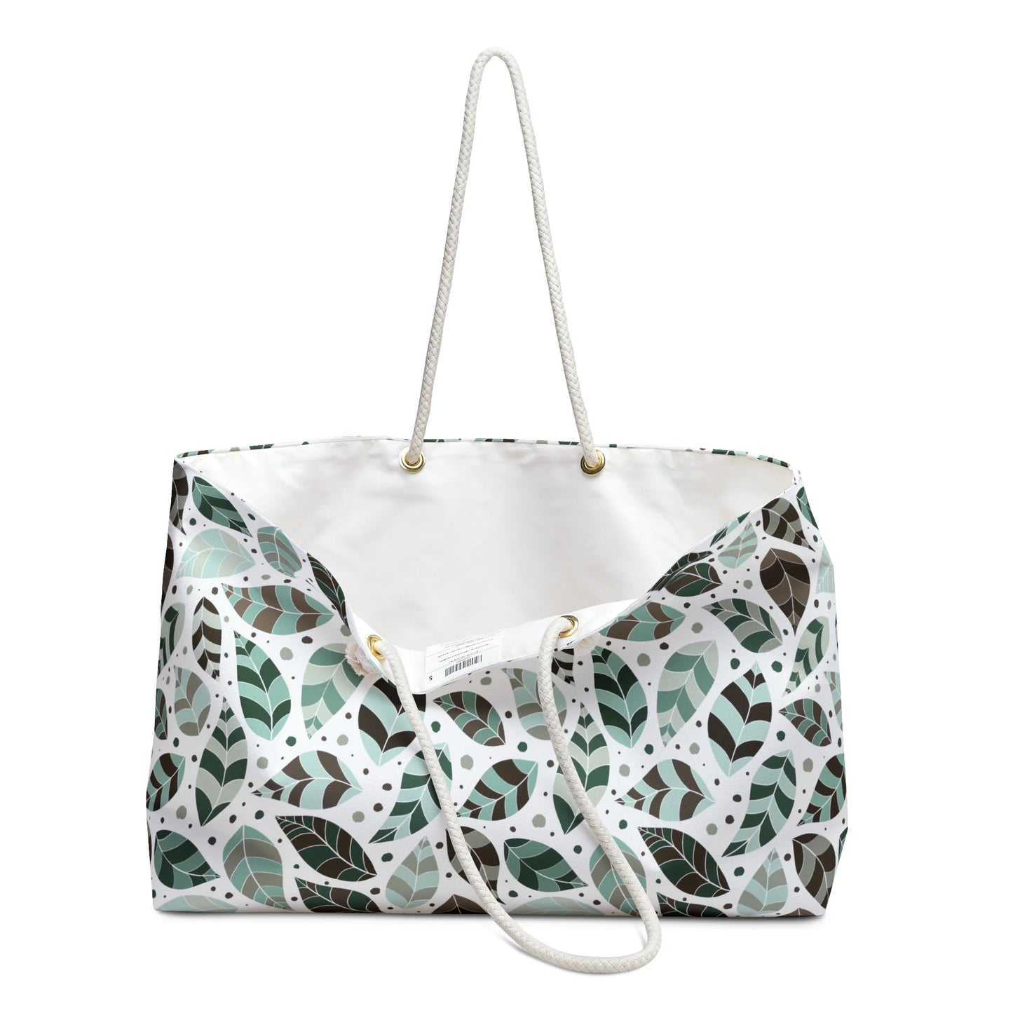 Green Leafy Ornament Weekender Bag