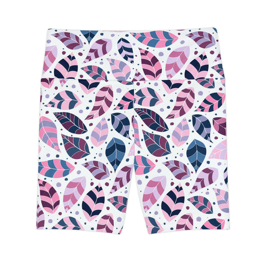 Pink Leafy Ornament Biker Shorts