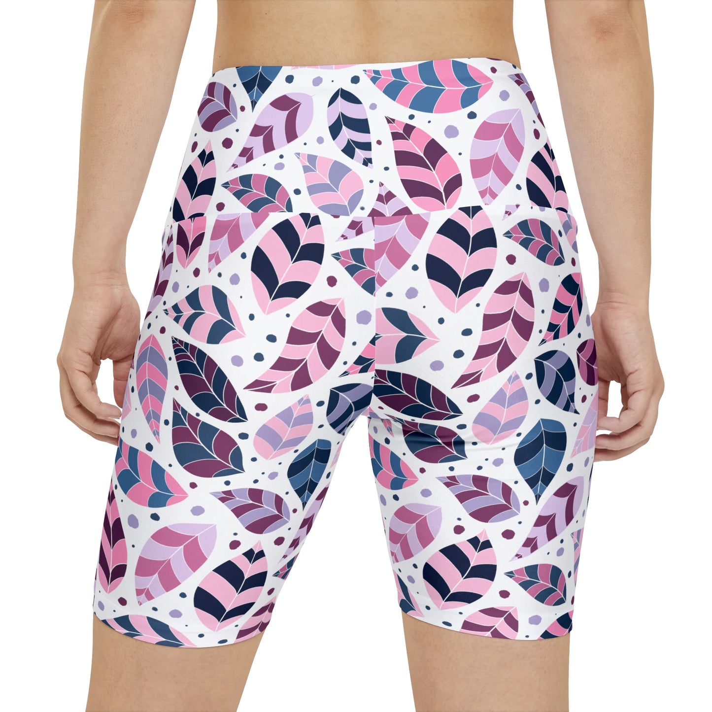 Pink Leafy Ornament Biker Shorts