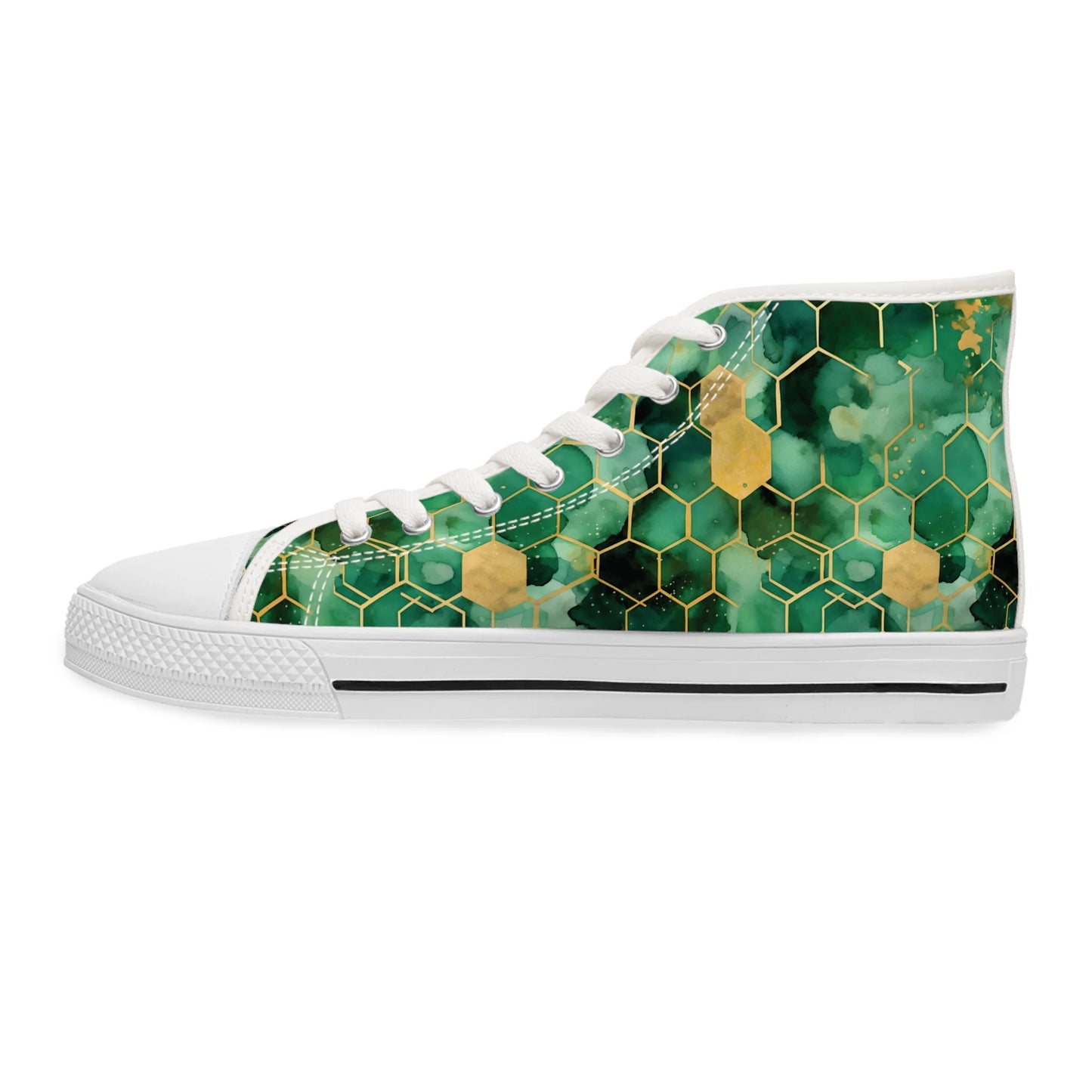 Abstract Verdant Elegance High Top Sneakers